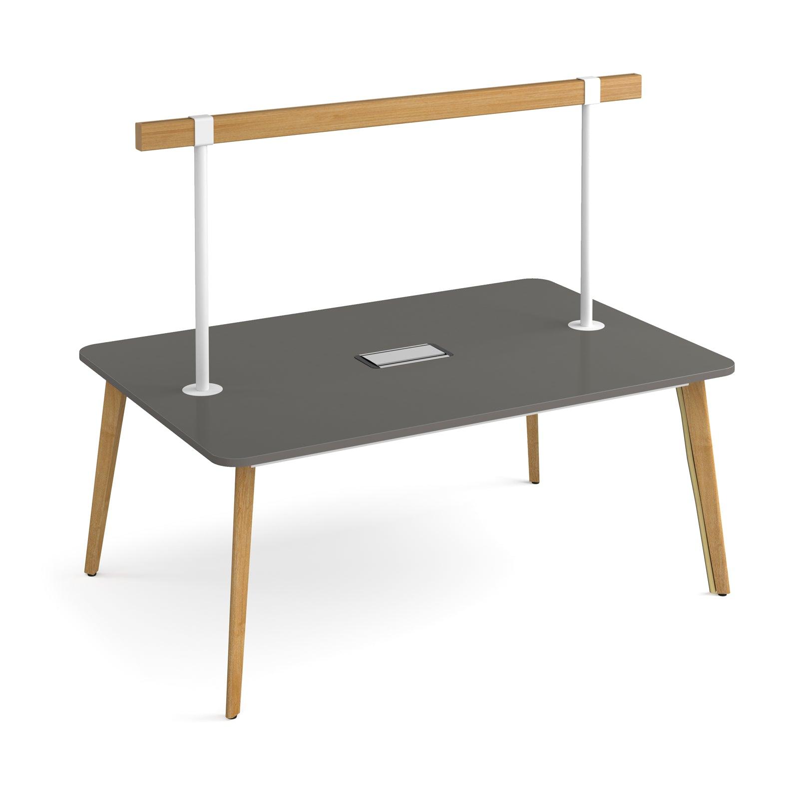 Renew Table Rails Dara Rectangle Table with high tool rail and power – Huddlespace
