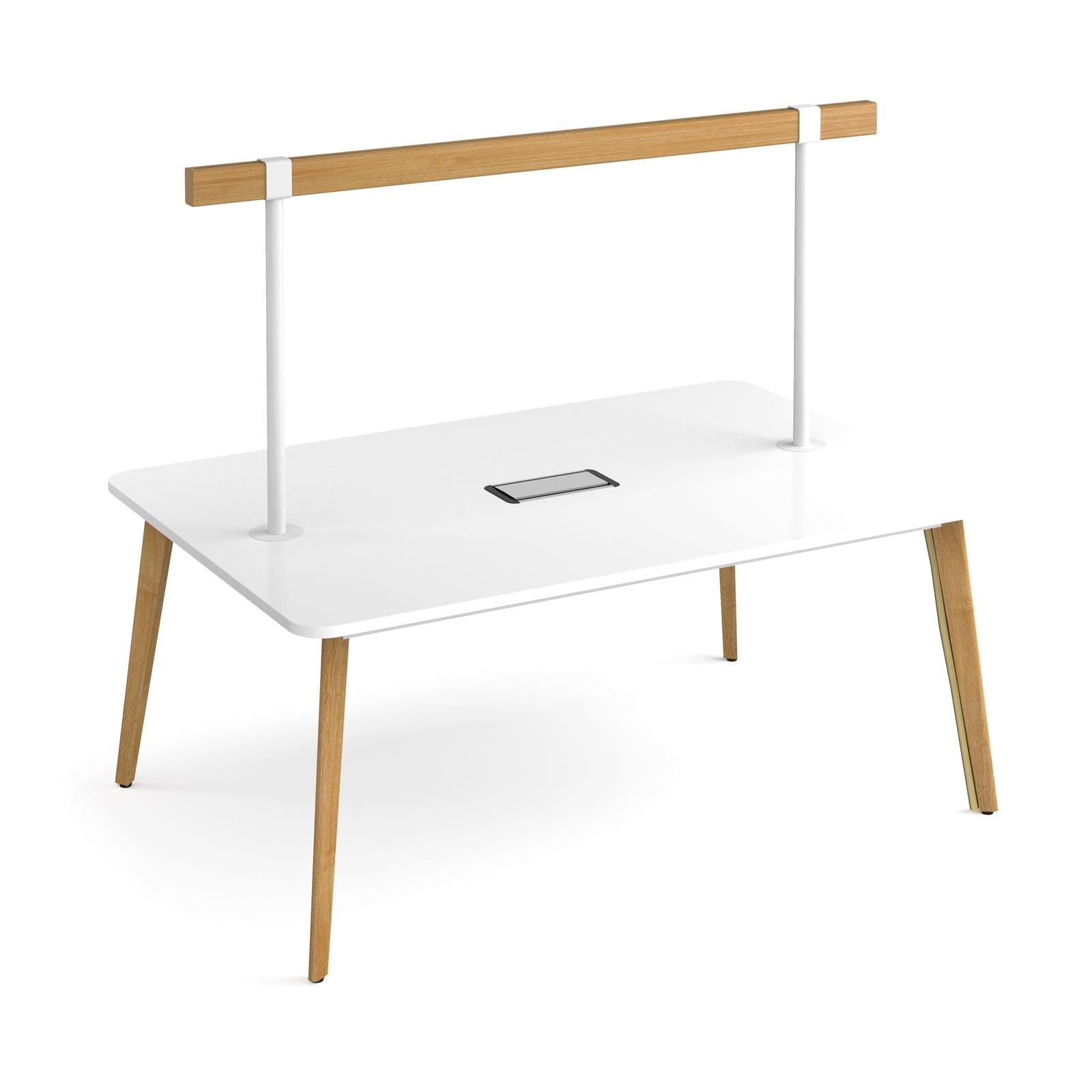 Rectangle Power Table Dara Rectangle Table with high tool rail and power – Huddlespace
